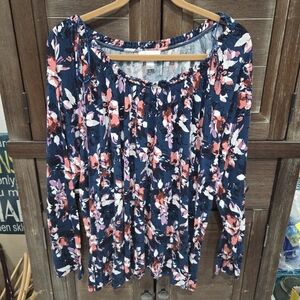 Jaclyn Smith Women's Long Sleeve Floral Top Size Medium Multicolor